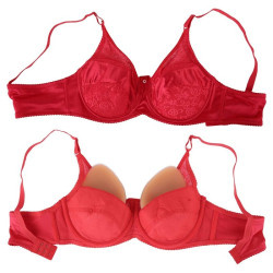 CrossGearX Soutien-Gorge Spécial Prothèse Mammaire BRACE Rouge